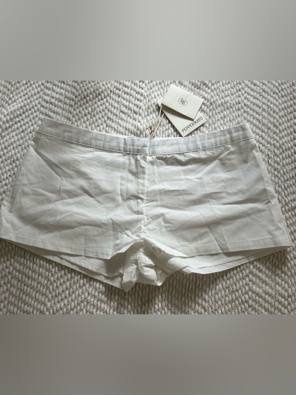 Peppermayo White Mini Shorts NWT Size M with Branded Tag